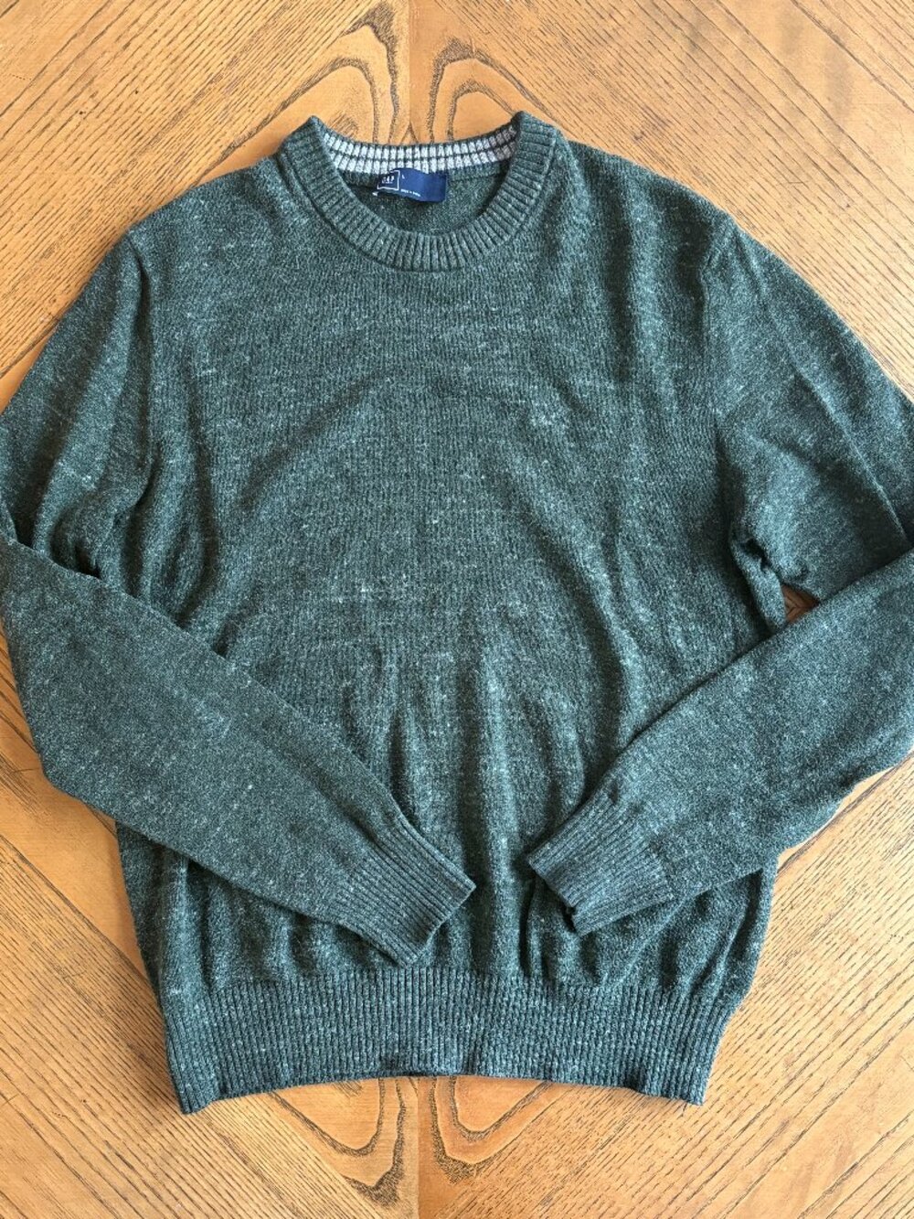 Gap Heathered Moss Green Crew Neck Sweater Men's Large